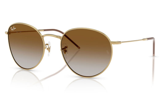 Ray-Ban RBR0103S Round Reverse Sunglasses - Arista Gold / Clear Gradient Brown