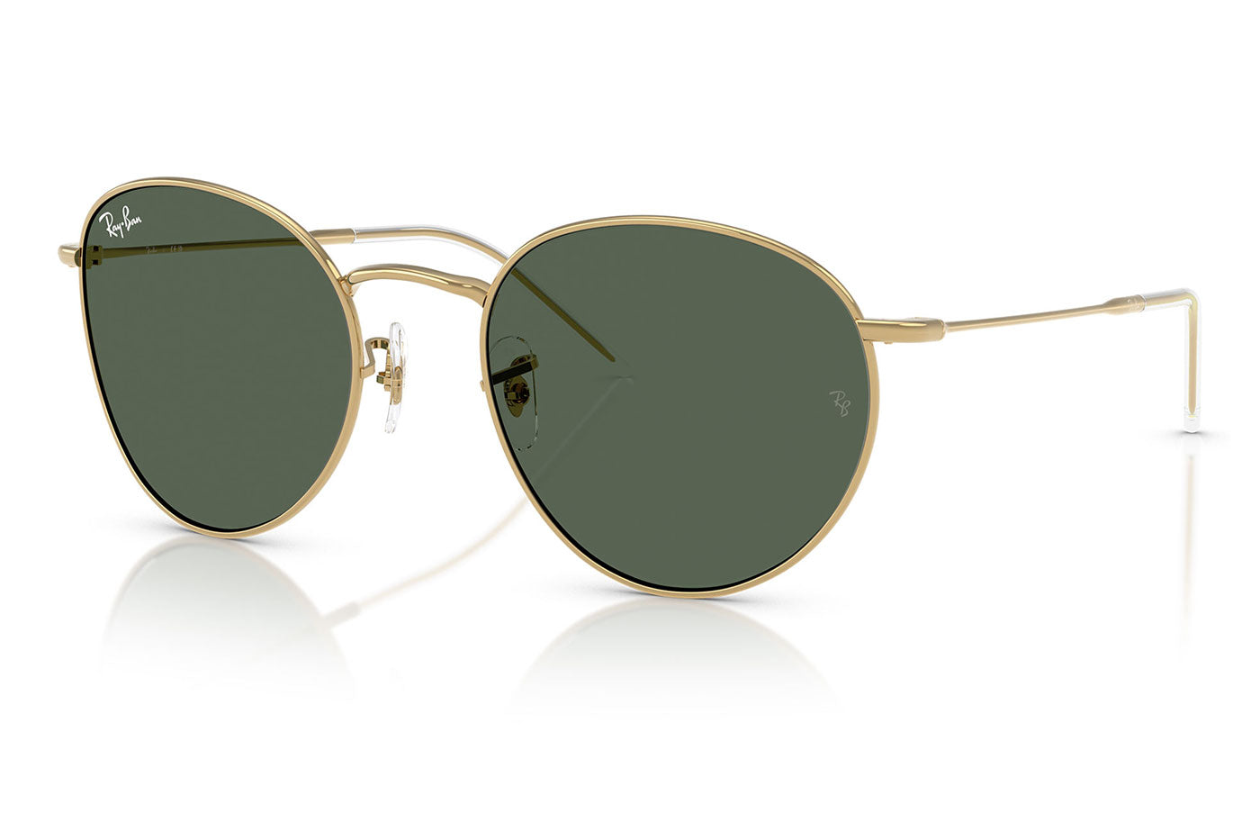 Ray-Ban RBR0103S Round Reverse Sunglasses - Arista Gold / Dark Green