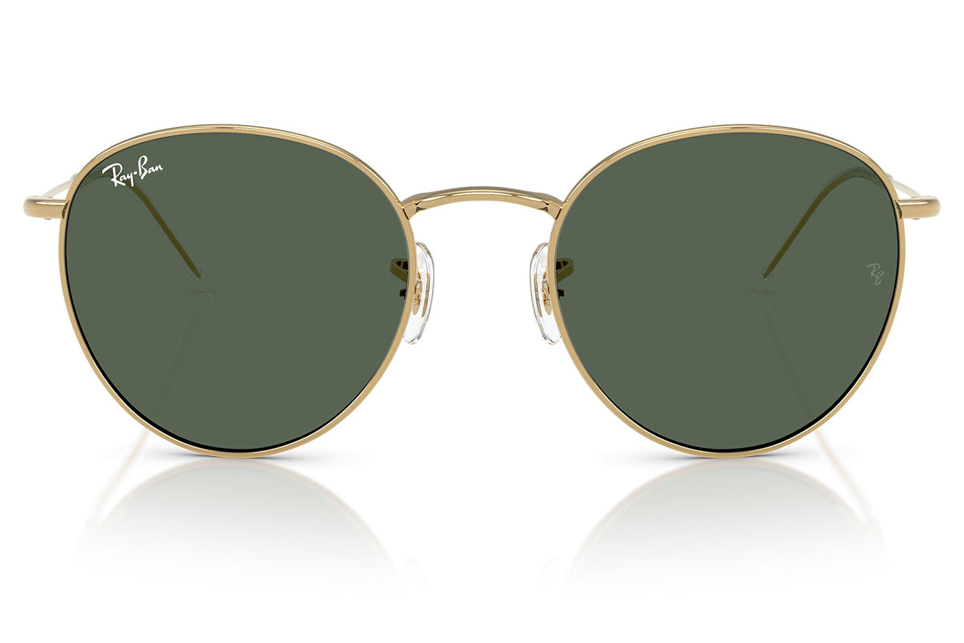 Ray-Ban RBR0103S Round Reverse Sunglasses - Arista Gold / Dark Green