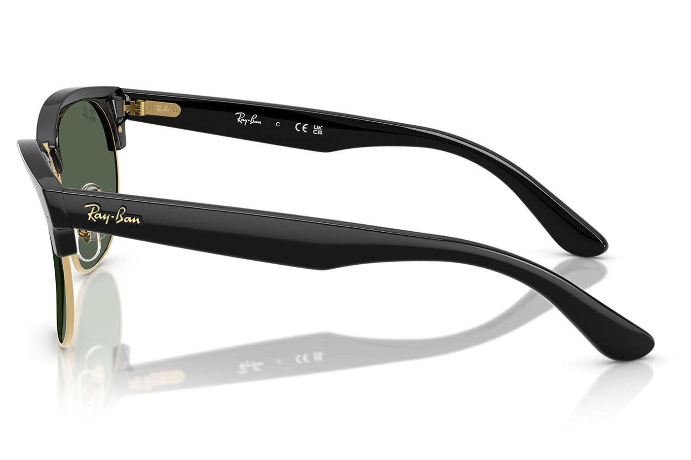 Ray-Ban RBR0504S Clubmaster Reverse Sunglasses - Black On Arista / Dark Green