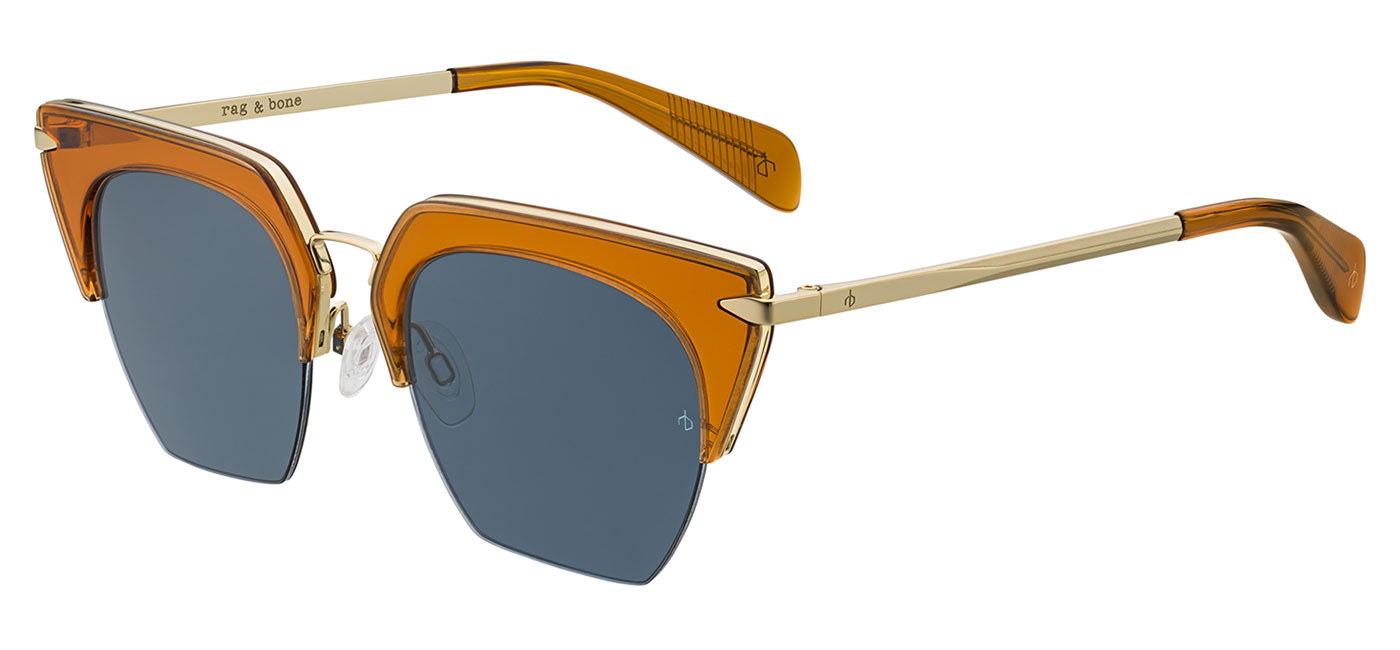 Rag & Bone Del Rey Sunglasses - Orange & Gold / Blue Avio