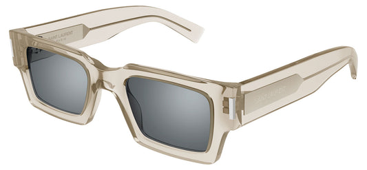 Saint Laurent SL 572 Sunglasses - Beige / Silver Mirror