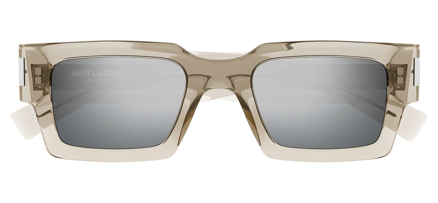 Saint Laurent SL 572 Sunglasses - Beige / Silver Mirror