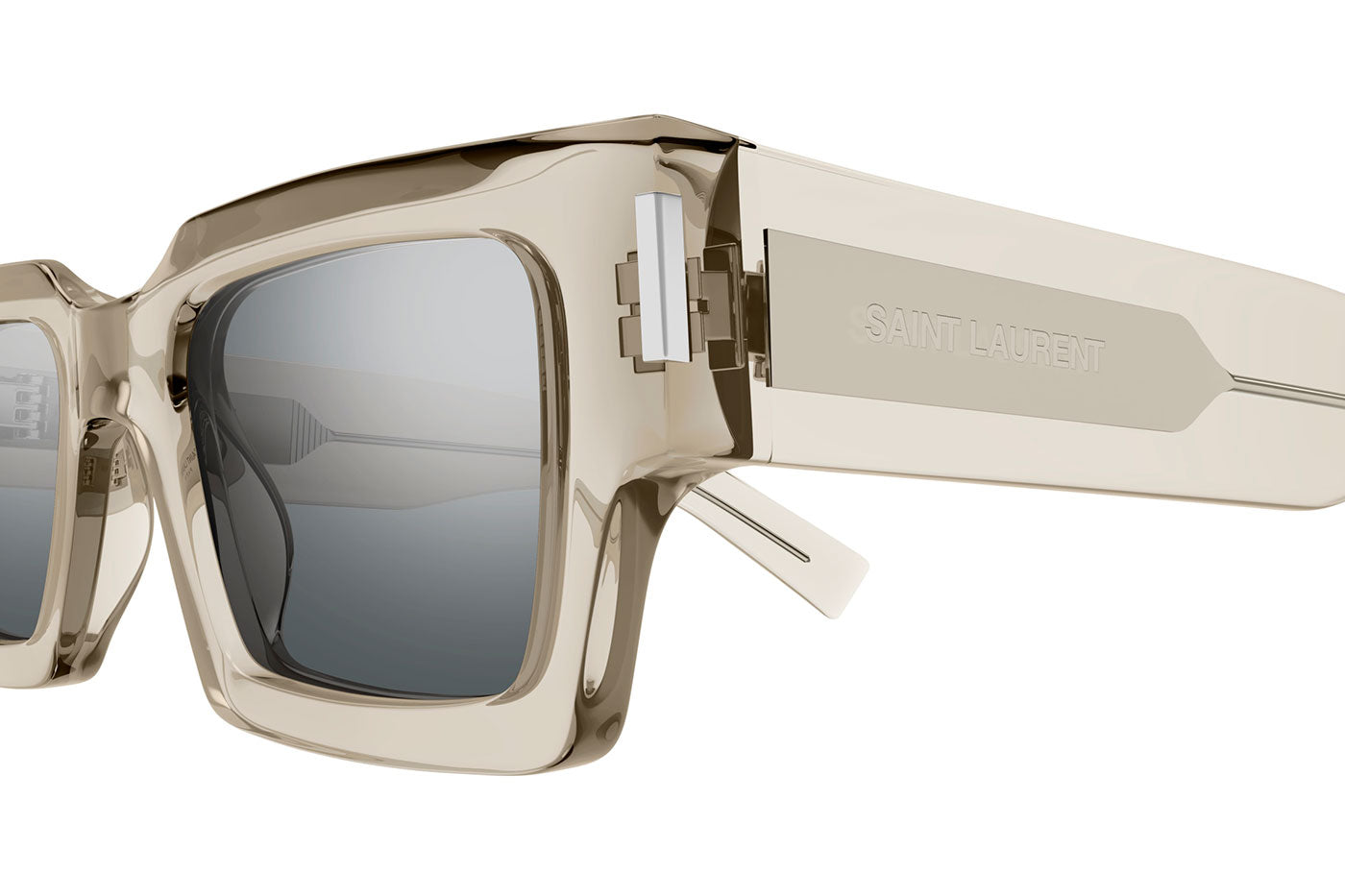 Saint Laurent SL 572 Sunglasses - Beige / Silver Mirror