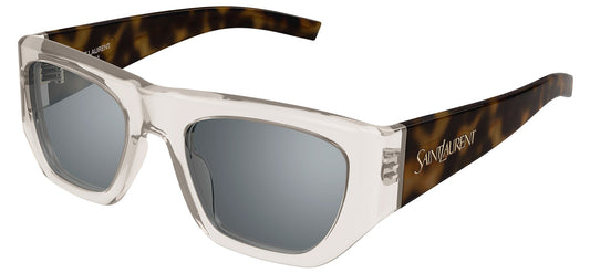 Saint Laurent SL 740 Sunglasses - Beige & Havana / Silver