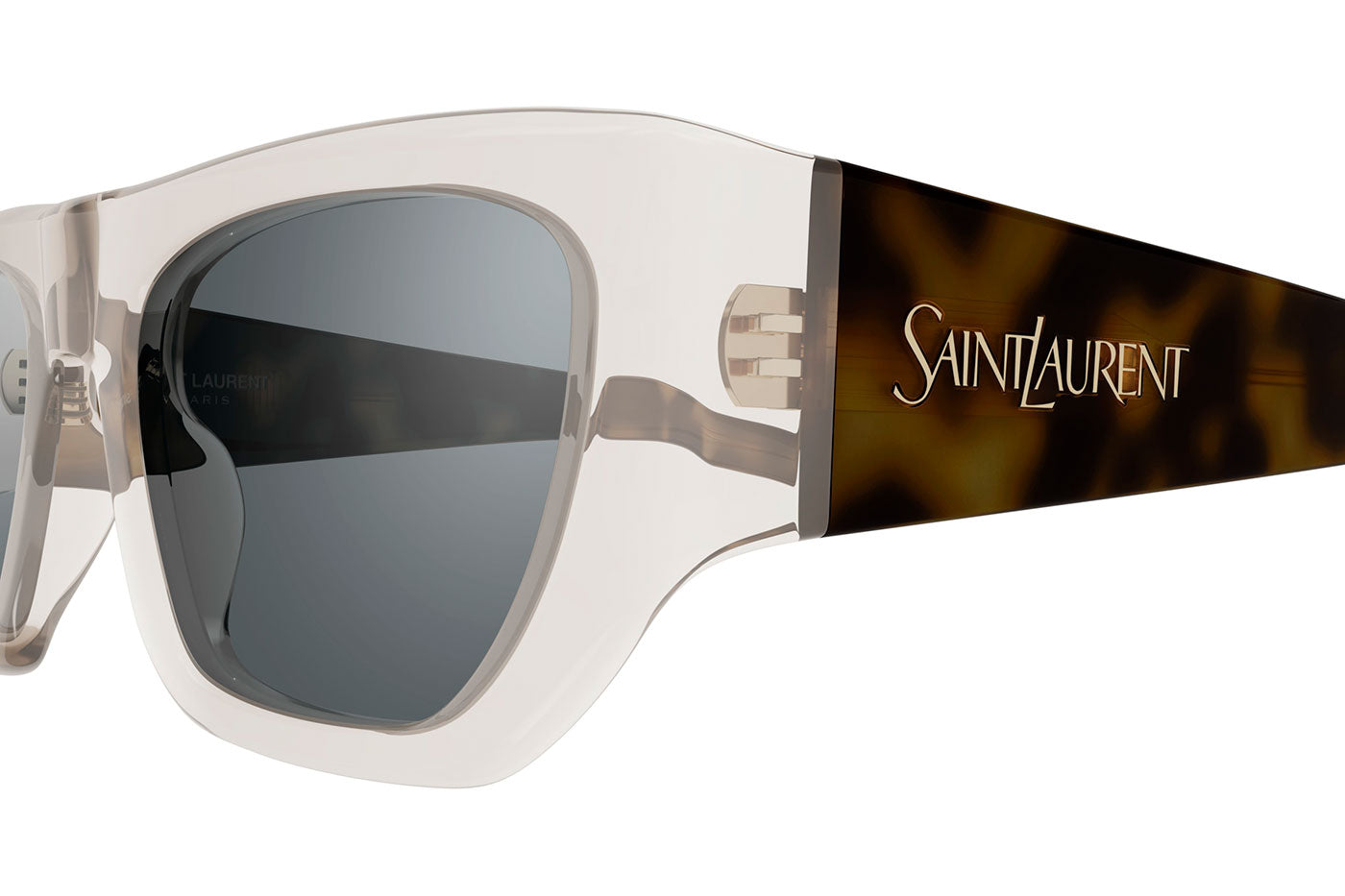 Saint Laurent SL 740 Sunglasses - Beige & Havana / Silver