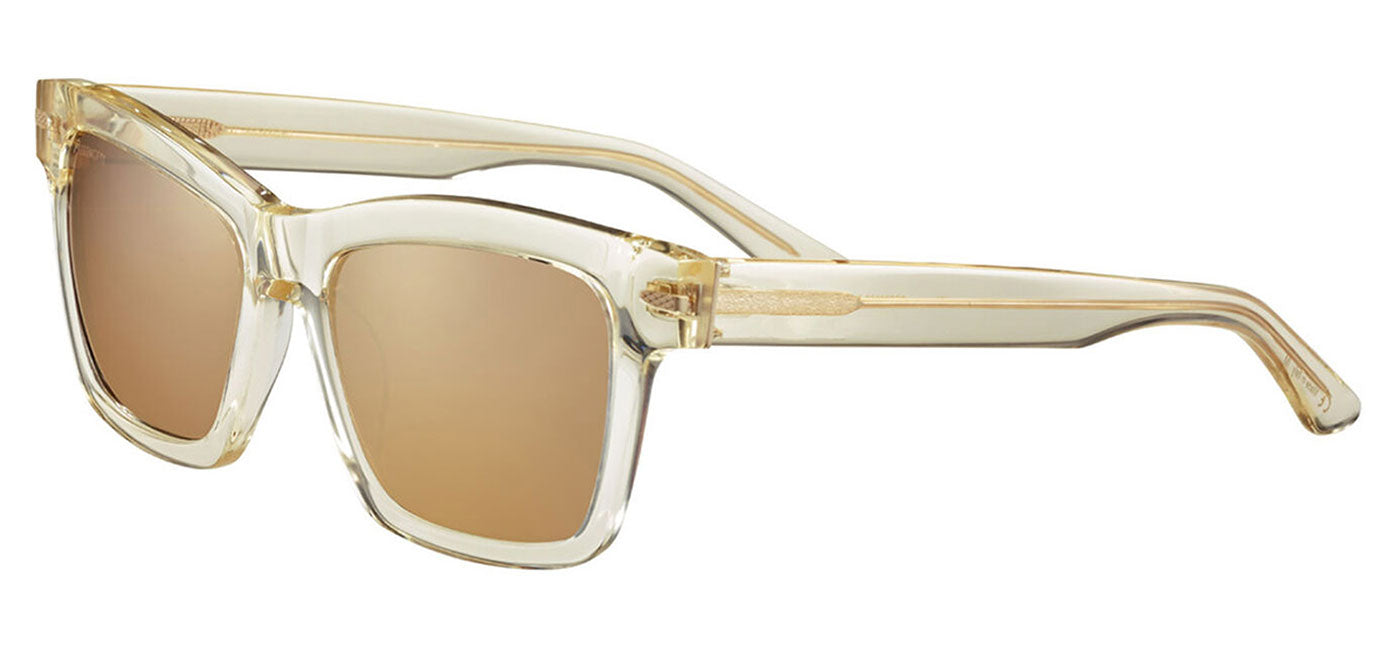 Serengeti Winona Sunglasses - Shiny Crystal Champagne / Drivers Gold Mirror Polarised Photochromic