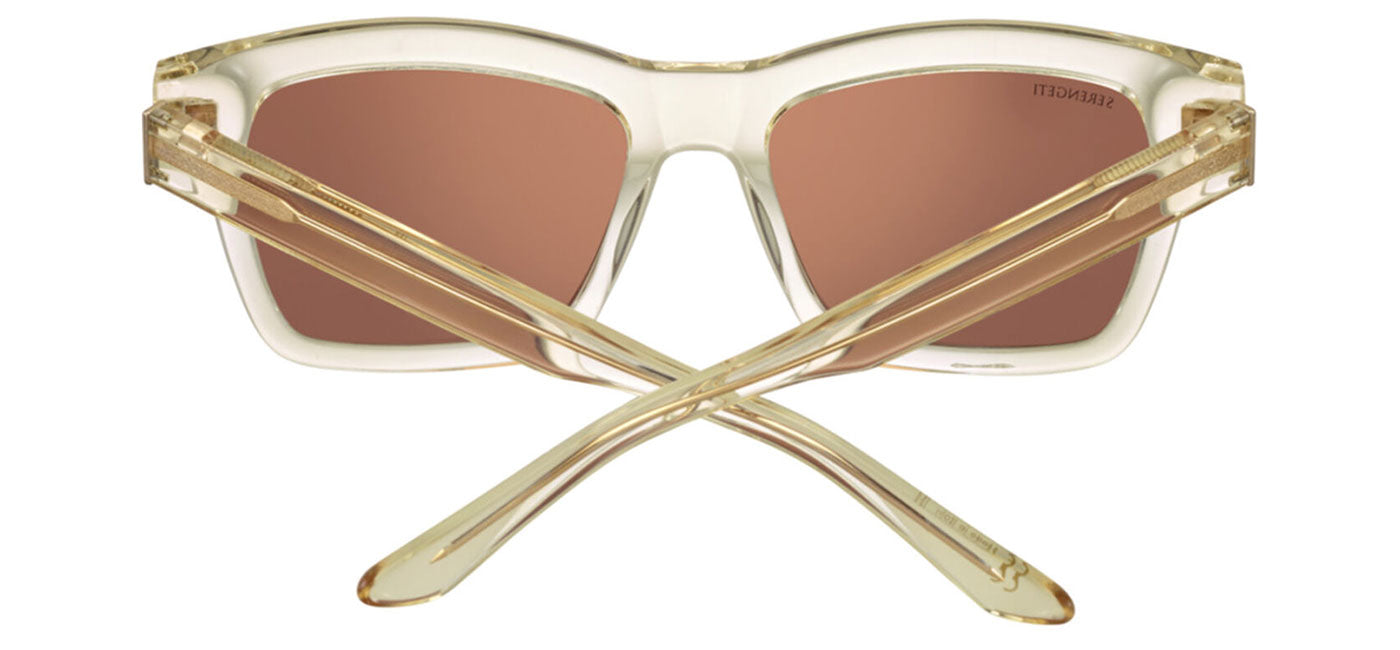 Serengeti Winona Sunglasses - Shiny Crystal Champagne / Drivers Gold Mirror Polarised Photochromic