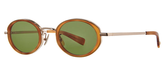 Garrett Leight Alper Sunglasses - Ember Tortoise-Gold / Green