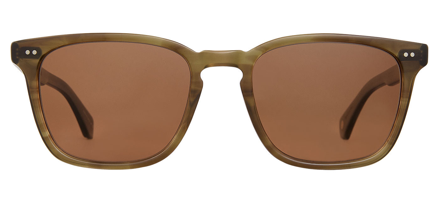 Garrett Leight Earvin Sunglasses  - Matte Olive Tortoise / Oak Polar
