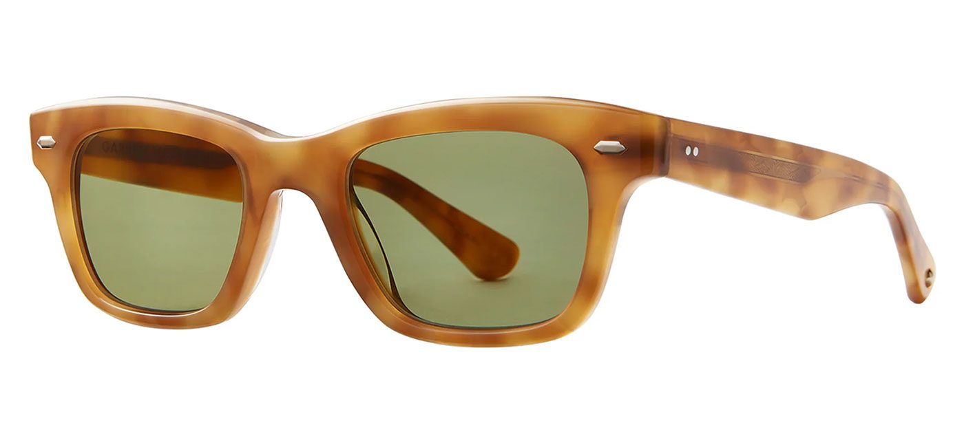 Garrett Leight Grove Sunglasses - Ember Tortoise / Green