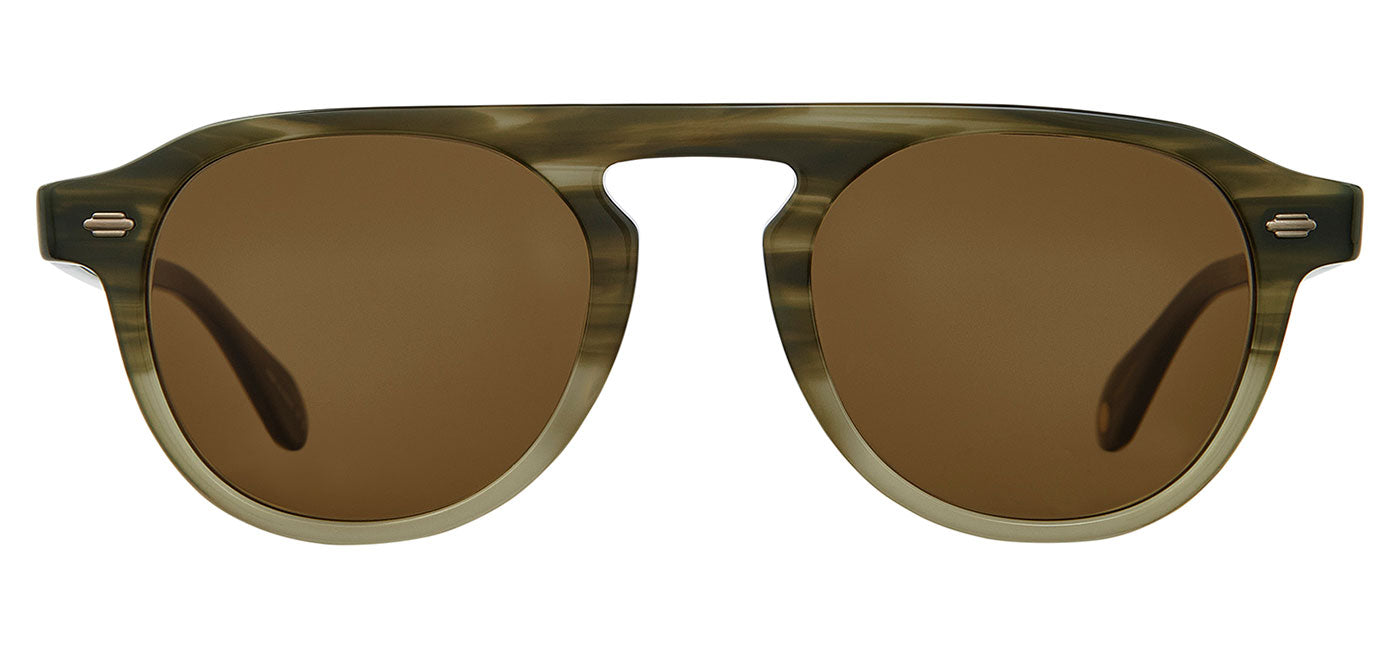Garrett Leight Harding Sunglasses - Army Drift / Semi-Flat Pure Coffee