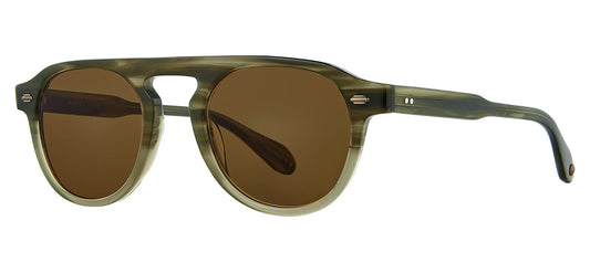 Garrett Leight Harding Sunglasses - Army Drift / Semi-Flat Pure Coffee