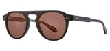 Garrett Leight Harding Sunglasses - Black / Semi-Flat Pure Redwood