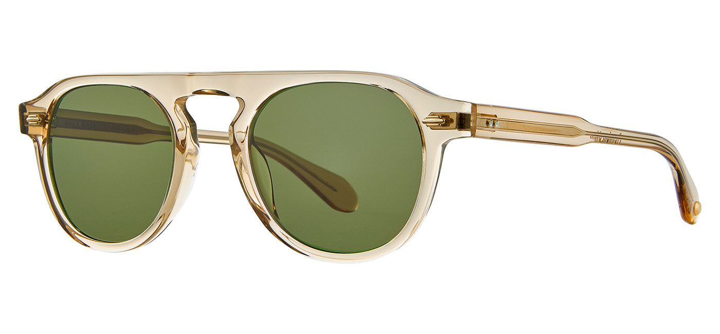 Garrett Leight Harding Sunglasses - Brew / Semi-Flat Pure Green