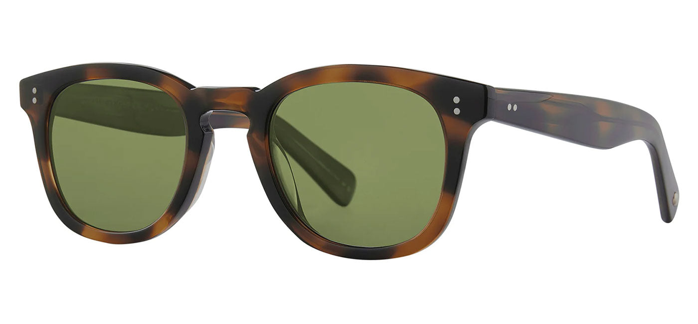 Garrett Leight Kinney II Sunglasses - Spotted Brown Shell / Semi-Flat Pure Green Polar