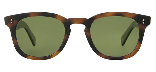 Garrett Leight Kinney II Sunglasses - Spotted Brown Shell / Semi-Flat Pure Green Polar