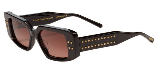 Valentino V-CINQUE Sunglasses - Black and Gold / Gradient Pink