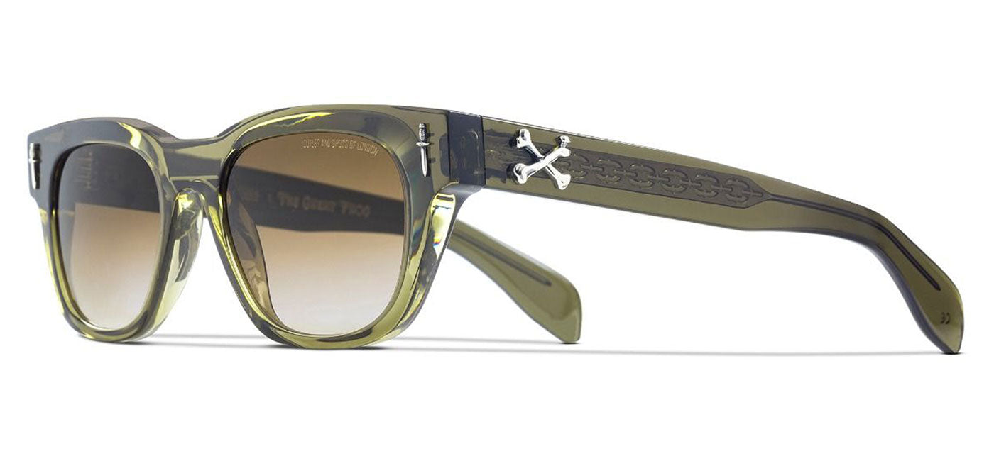 Cutler and Gross x The Great Frog Crossbones Sunglasses - Olive / Brown Gradient