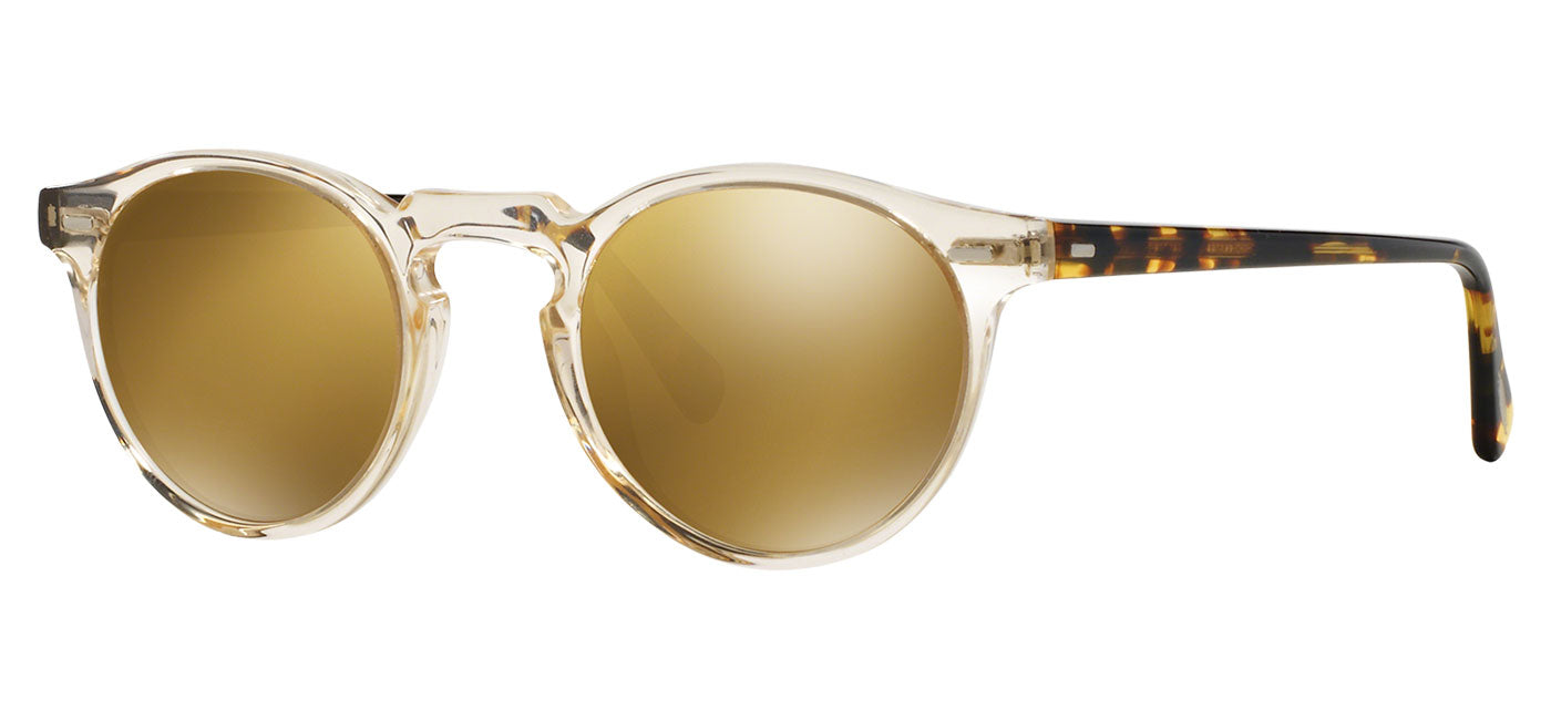 Oliver Peoples OV5217S Gregory Peck Sunglasses - Buff Dark Tortoise Brown / Gold Mirror MG