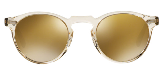 Oliver Peoples OV5217S Gregory Peck Sunglasses - Buff Dark Tortoise Brown / Gold Mirror MG
