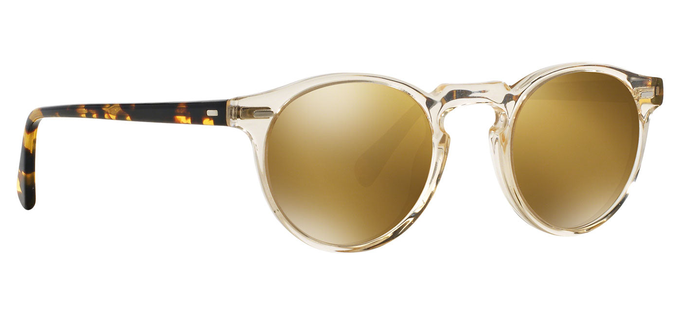 Oliver Peoples OV5217S Gregory Peck Sunglasses - Buff Dark Tortoise Brown / Gold Mirror MG