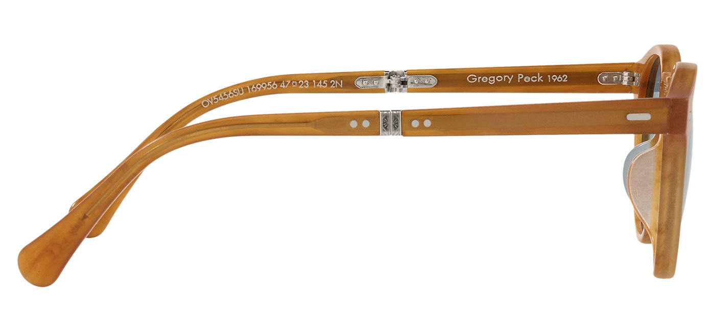 Oliver Peoples OV5456SU Gregory Peck 1962 Sunglasses - Semi Matte Amber Tortoise / Cobalto