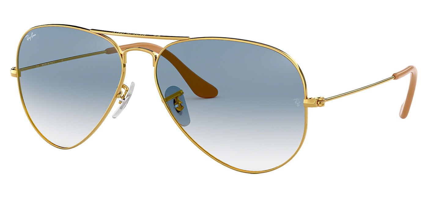 Ray-Ban RB3025 Aviator Sunglasses - Gold / Light Blue Gradient