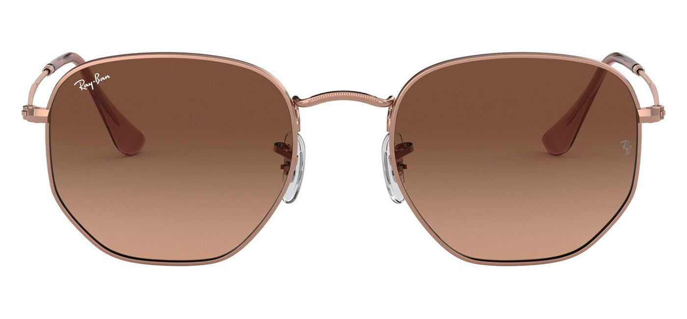Ray-Ban RB3548N Hexagonal Flat Lens Sunglasses - Copper / Pink Brown Gradient
