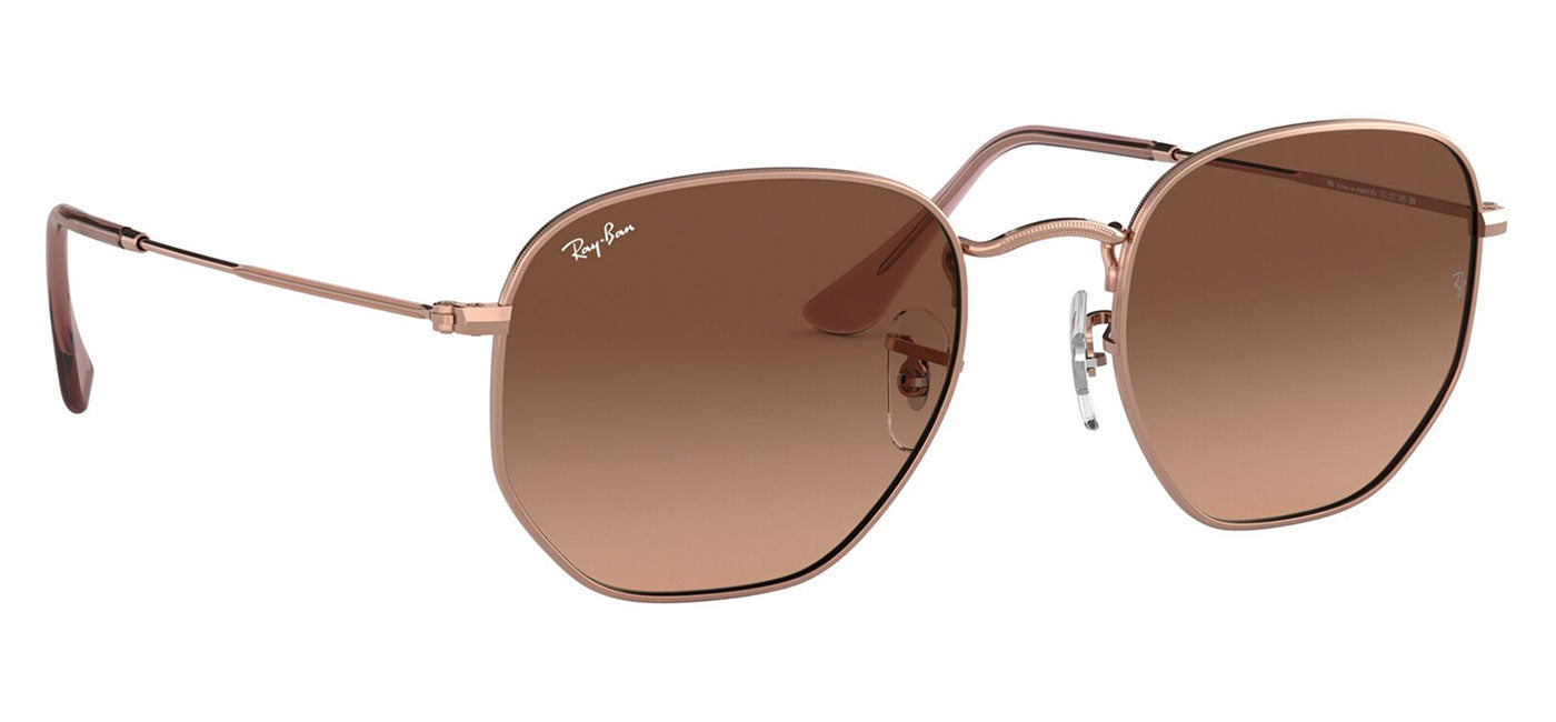 Ray-Ban RB3548N Hexagonal Flat Lens Sunglasses - Copper / Pink Brown Gradient
