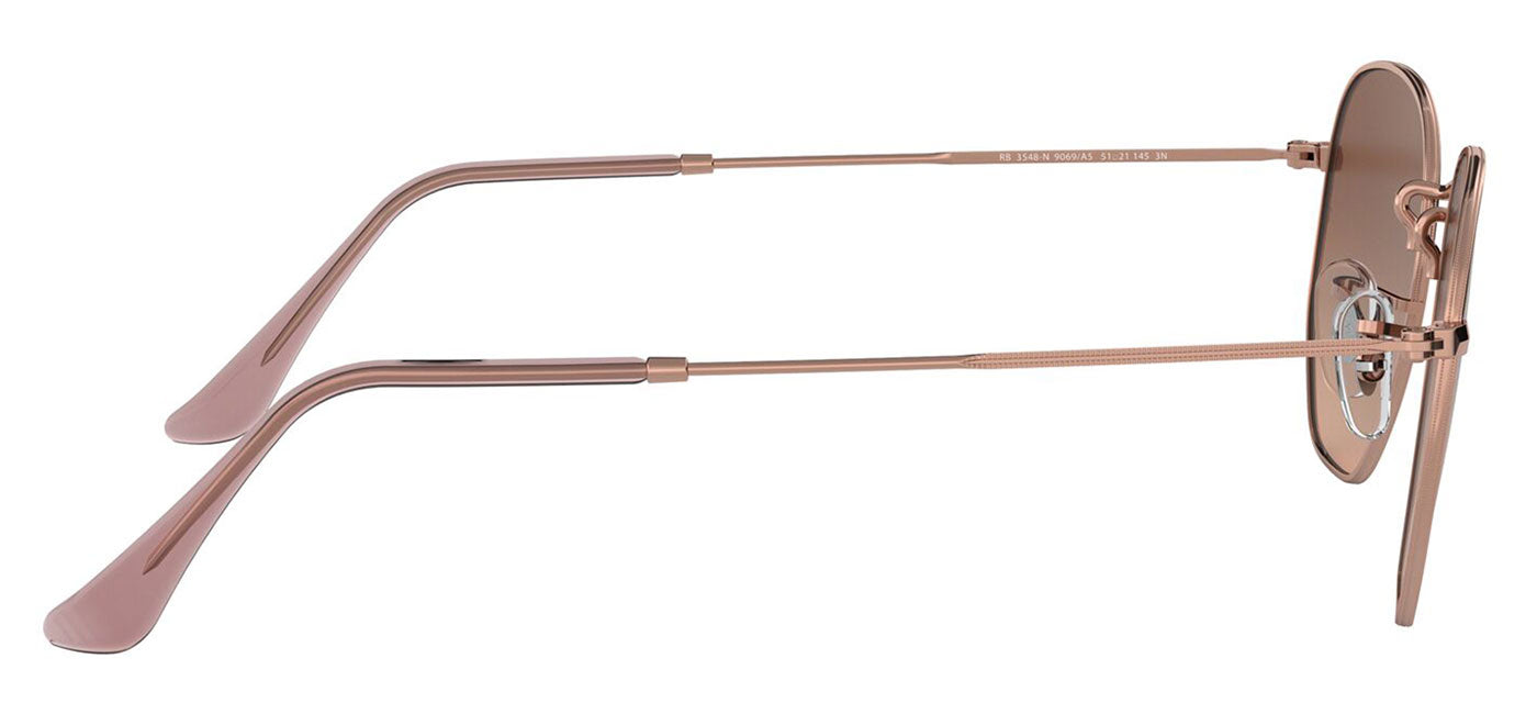 Ray-Ban RB3548N Hexagonal Flat Lens Sunglasses - Copper / Pink Brown Gradient