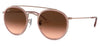 Ray-Ban RB3647N Round Double Bridge Sunglasses - Pink / Pink Brown Gradient