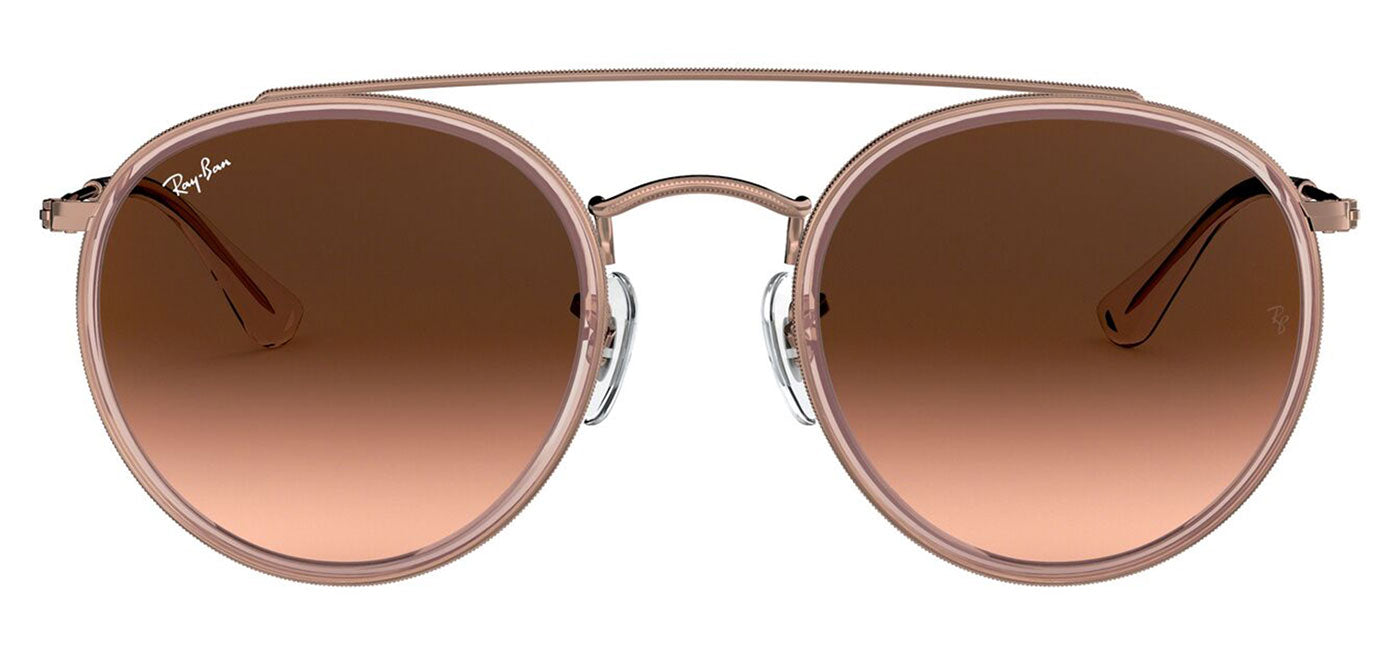 Ray-Ban RB3647N Round Double Bridge Sunglasses - Pink / Pink Brown Gradient