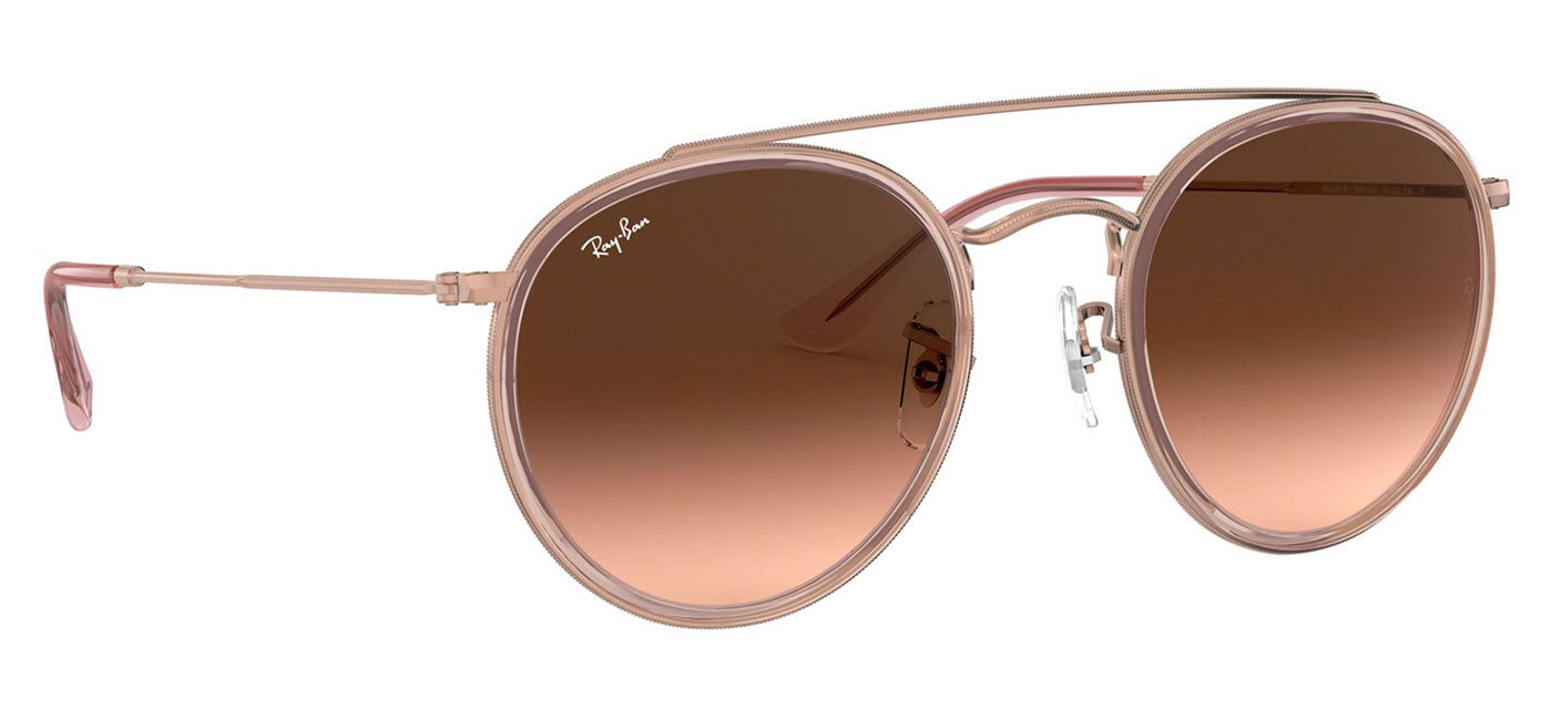Ray-Ban RB3647N Round Double Bridge Sunglasses - Pink / Pink Brown Gradient