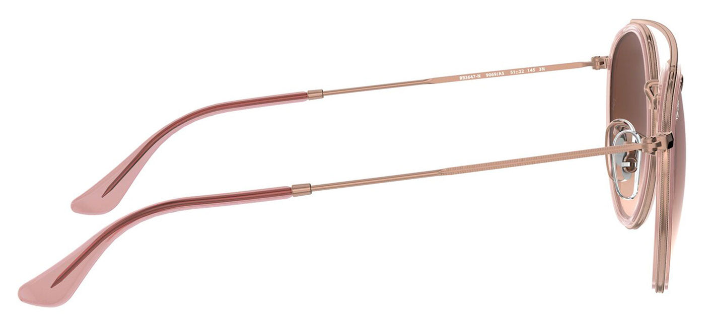 Ray-Ban RB3647N Round Double Bridge Sunglasses - Pink / Pink Brown Gradient