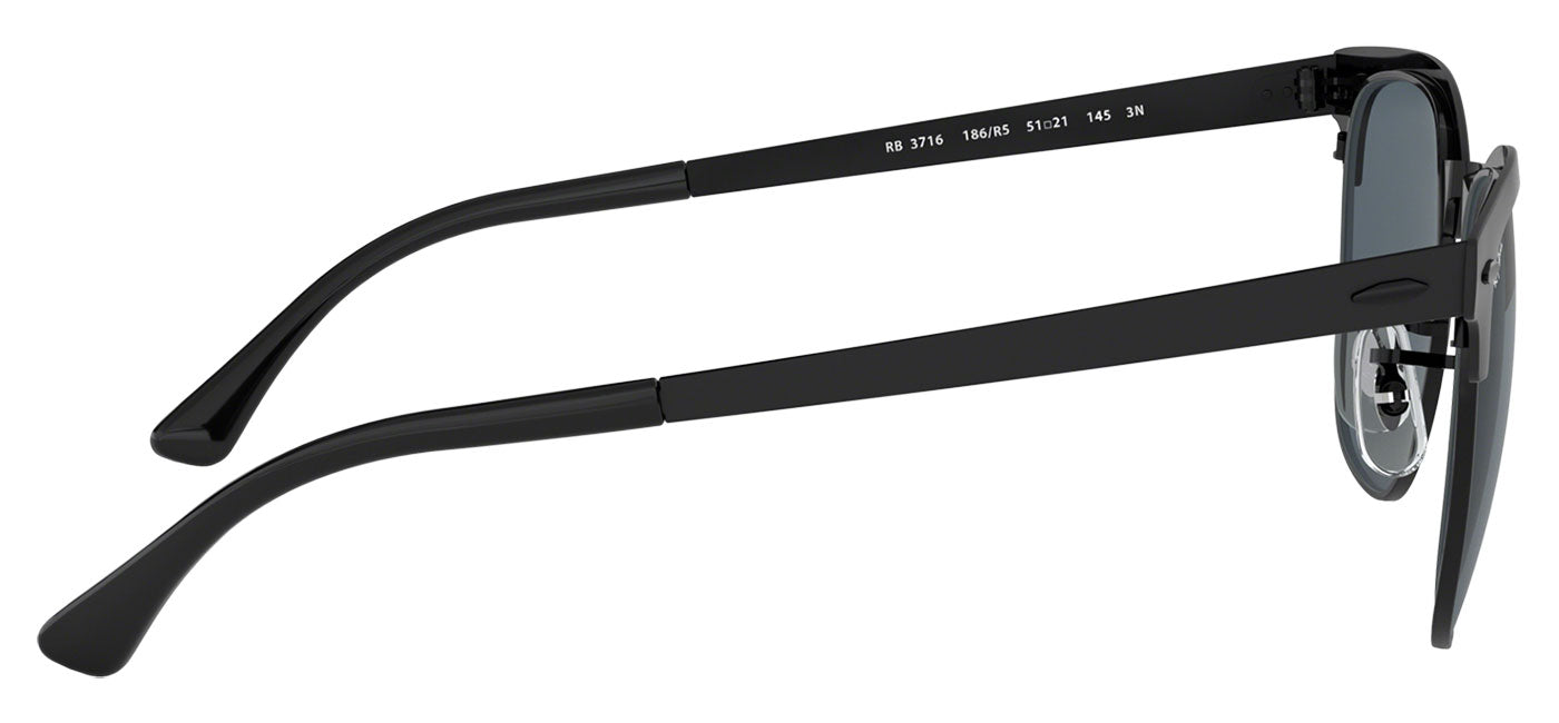 Ray-Ban RB3716 Clubmaster Metal Sunglasses - Black / Blue