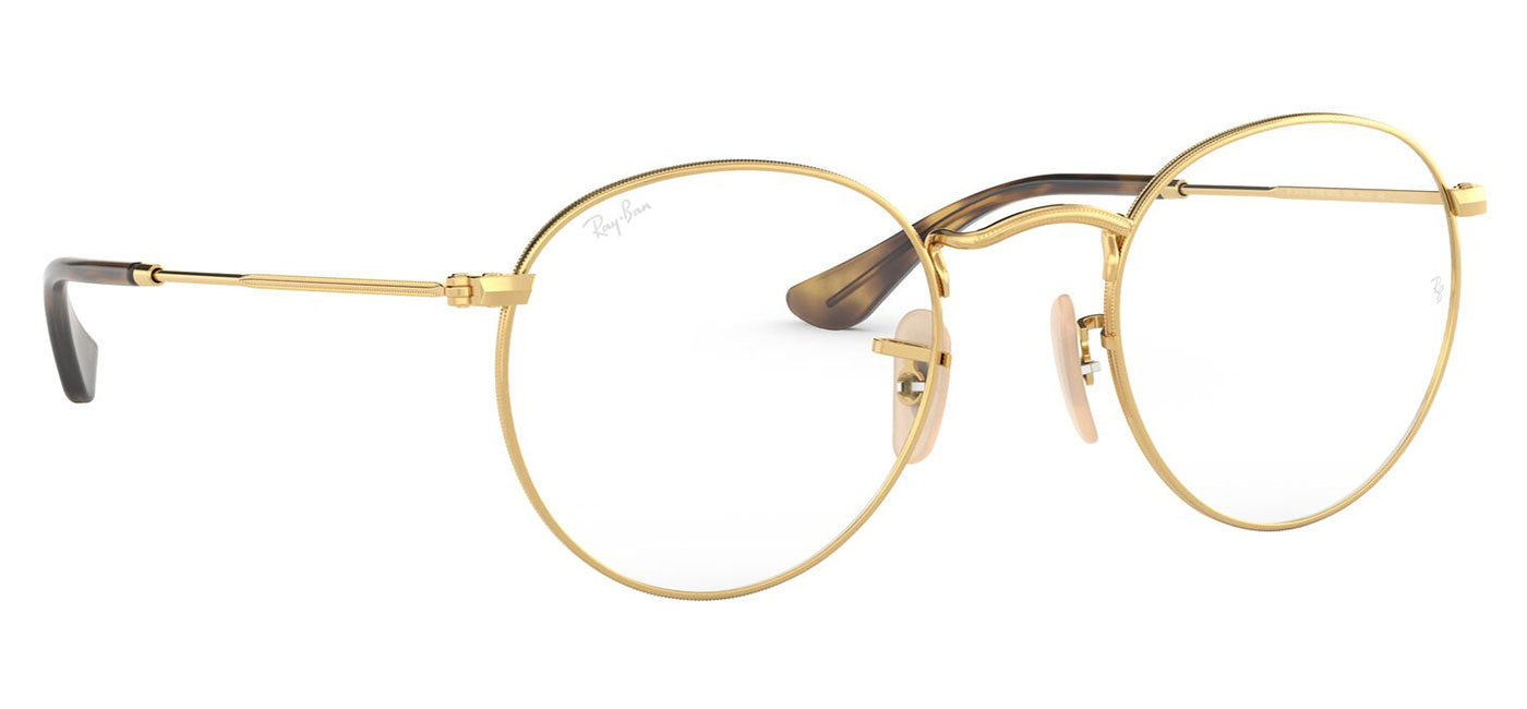 Ray-Ban RX3447V Round Metal Glasses - Gold