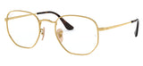 Ray-Ban RX6448 Hexagonal Glasses - Gold