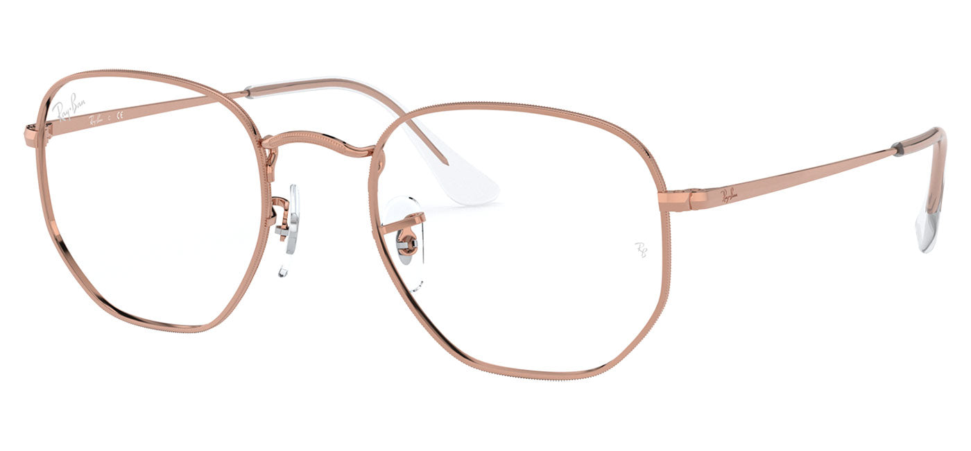 Ray-Ban RX6448 Hexagonal Glasses - Rose Gold
