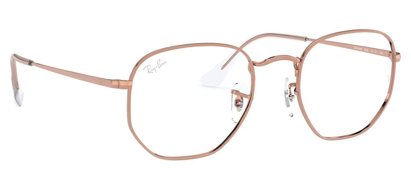 Ray-Ban RX6448 Hexagonal Glasses - Rose Gold