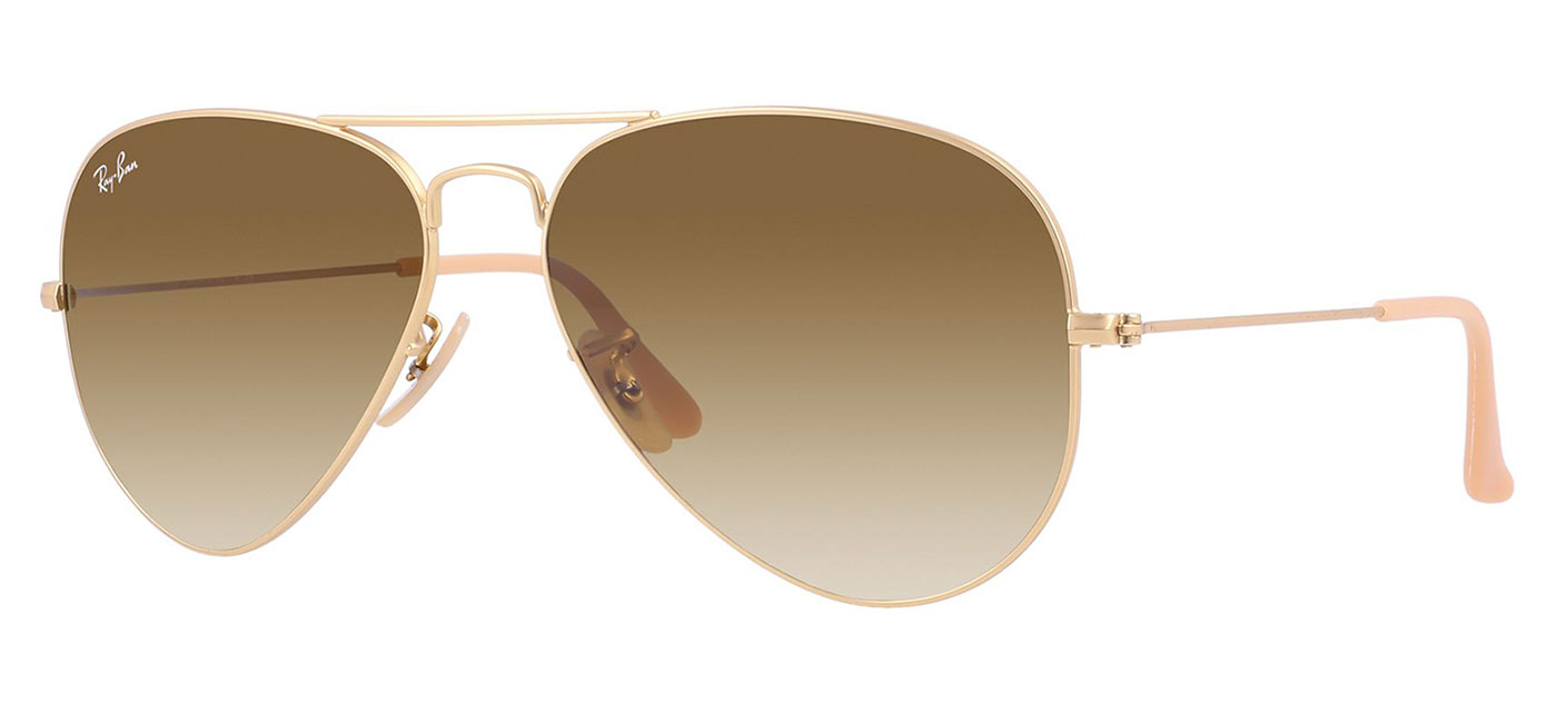Ray-Ban RB3025 Aviator Sunglasses - Matte Gold / Brown ...