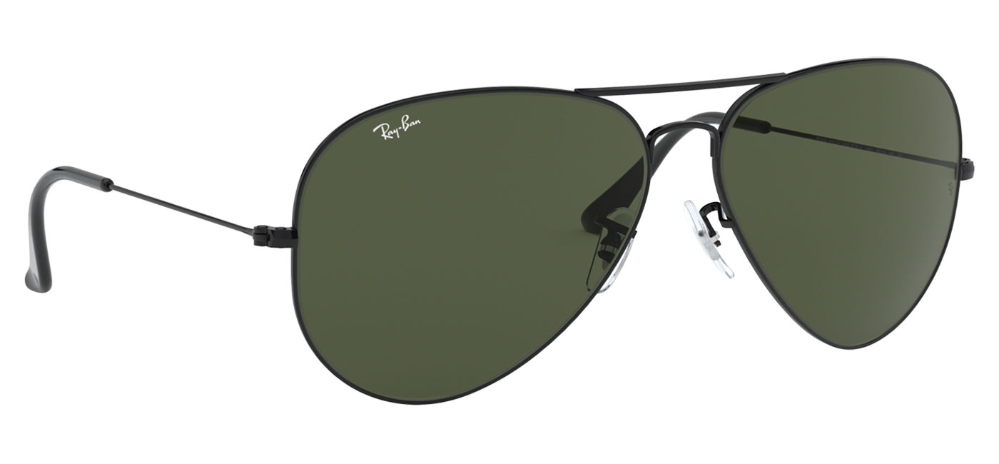 Ray-Ban RB3026 Aviator Large Metal II Sunglasses - Black / Green ...