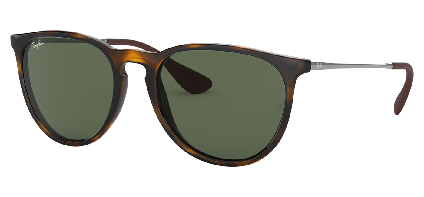 Ray-Ban RB4171 Erika Sunglasses - Light Havana / Green - Tortoise+Black