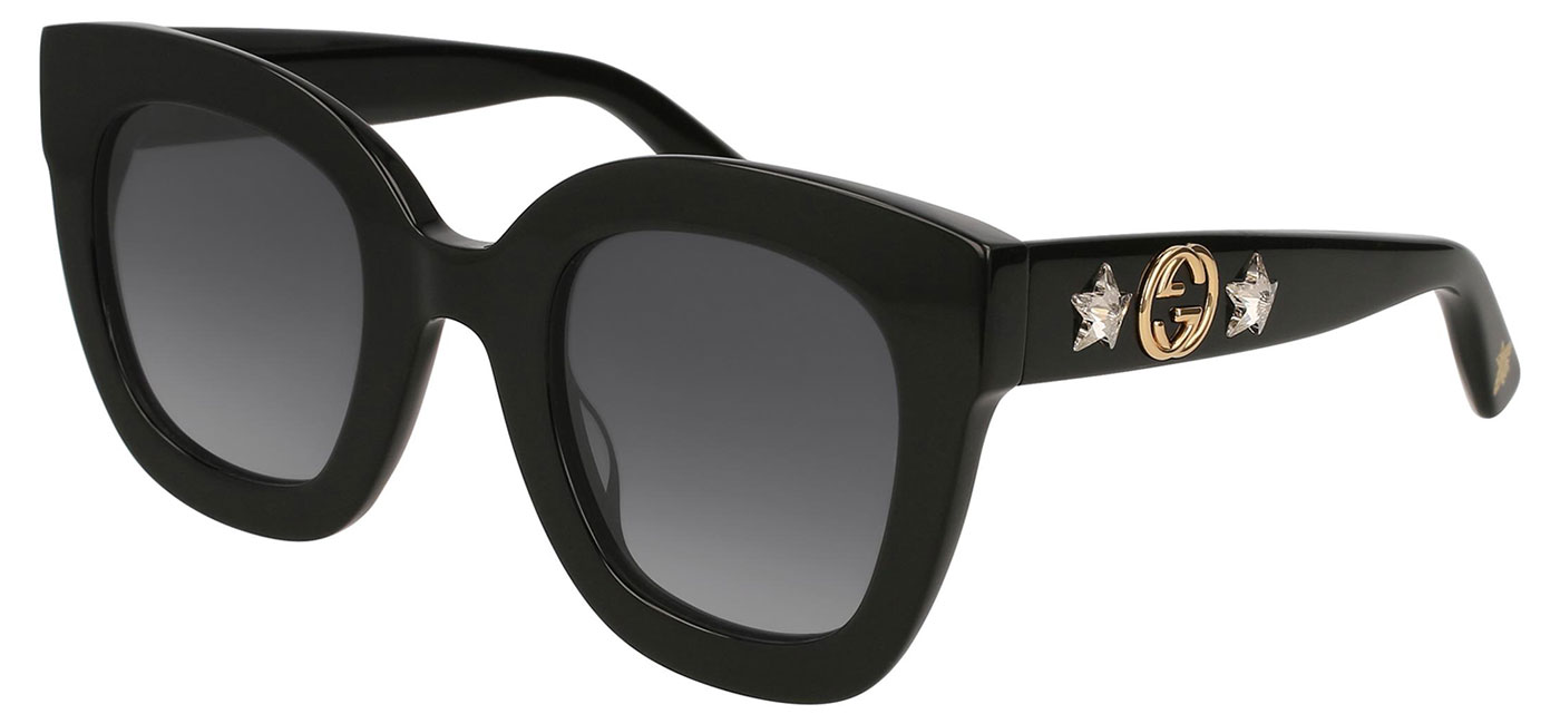 Gucci GG0208S Sunglasses - Black / Grey Gradient - Tortoise+Black