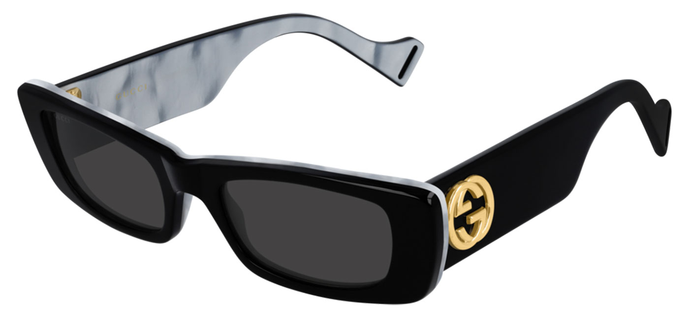 Gucci GG0077SK 001 Black Sunglasses for Woman | LookerOnline