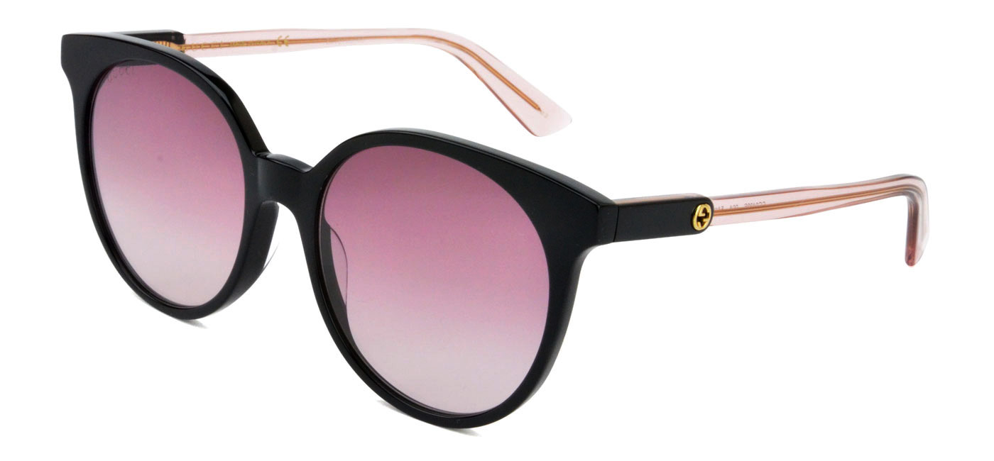 Gucci GG0488S Sunglasses - Black & Translucent Pink / Rose Gradient ...