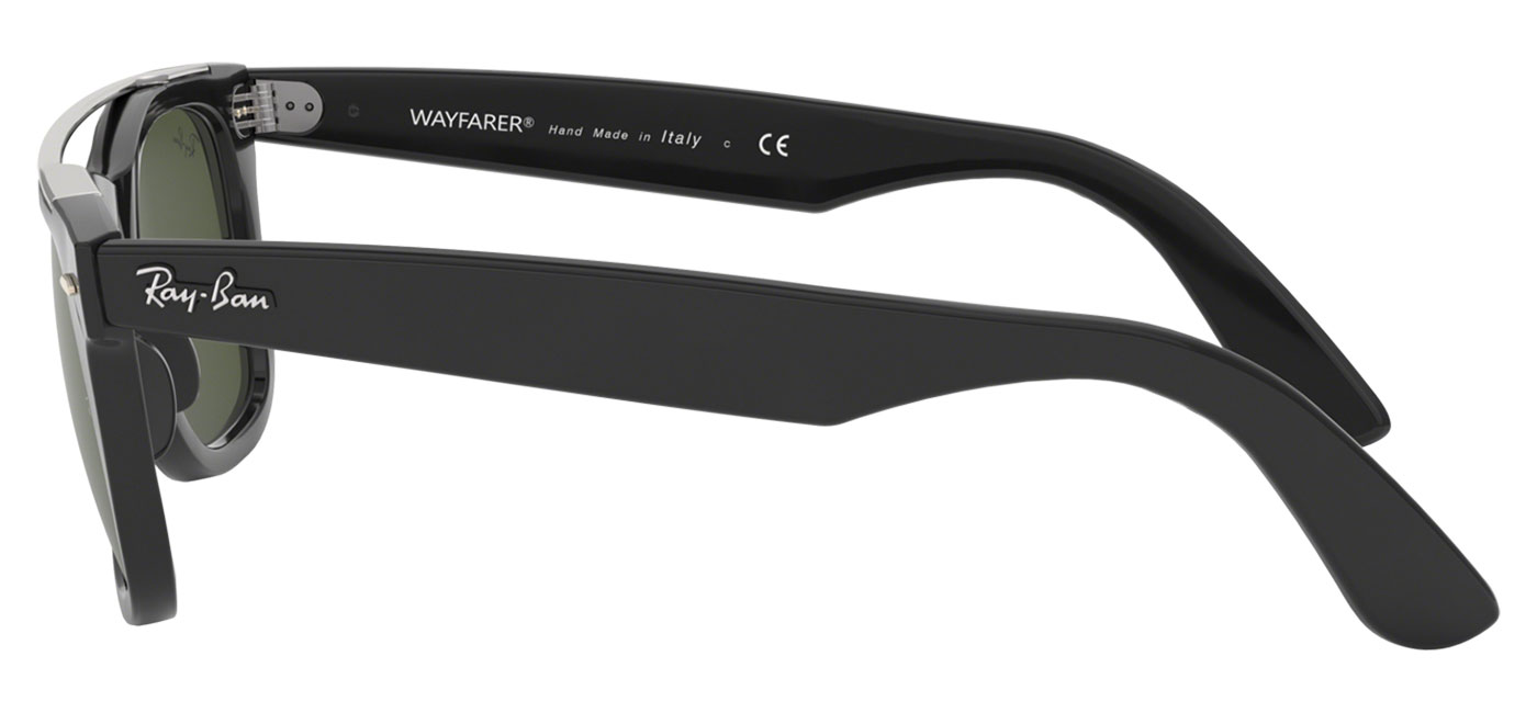 Ray-Ban RB4540 Wayfarer Double Bridge Sunglasses - Black / Green ...