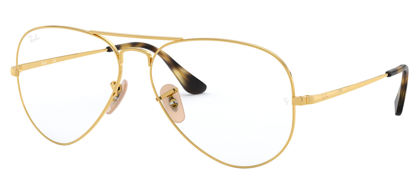 Ray-Ban RX6489 Aviator Glasses - Gold - Tortoise+Black