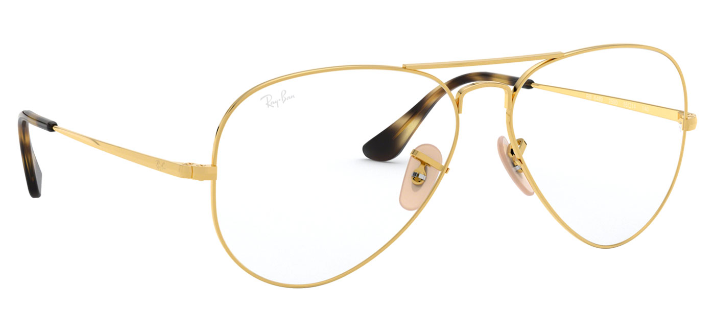 Ray-Ban RX6489 Aviator Glasses - Gold - Tortoise+Black