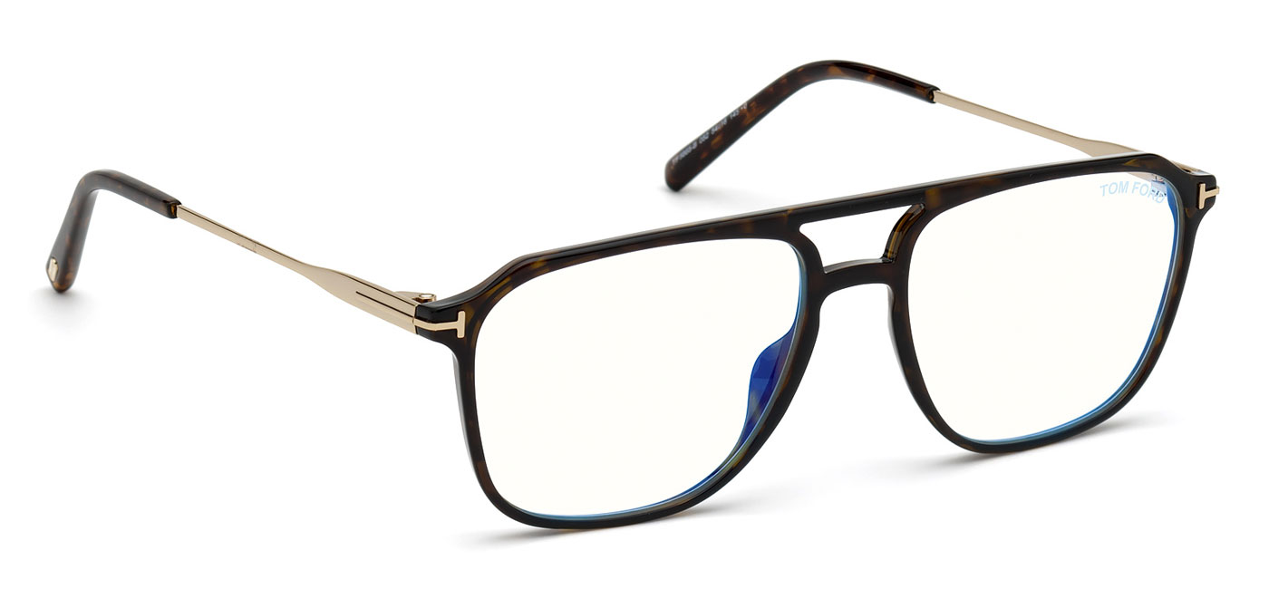 Tom Ford FT5665-B Glasses - Dark Havana & Gold - Tortoise+Black